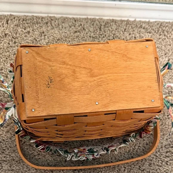 Longaberger Basket with Floral Trim - Picture 2 of 9
